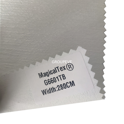 comprare La schiuma ha appoggiato il tessuto ricoprente bianco 340gsm degli schermi girevoli di blackout fabbricazione online