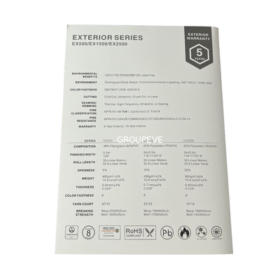 comprare Tessuto per tende a rullo in fibra di vetro a trama semplice con rivestimento in PVC per tende a rullo con apertura al 3% fabbricazione online