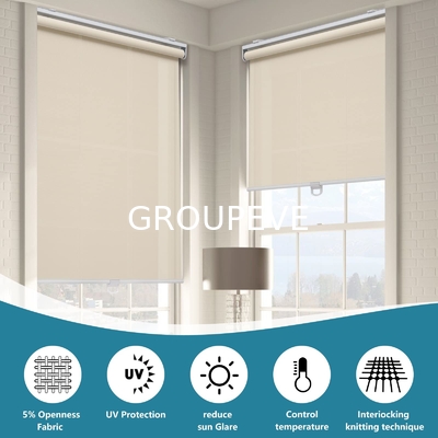 Anti UV Tissu solare a protezione solare Tissu blind nero a rotolo per persiane da finestra