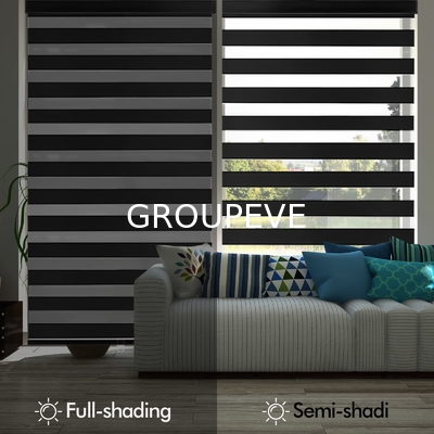 100% poliestere eleganza zebra persiane tessuto per finestre doppio persiane