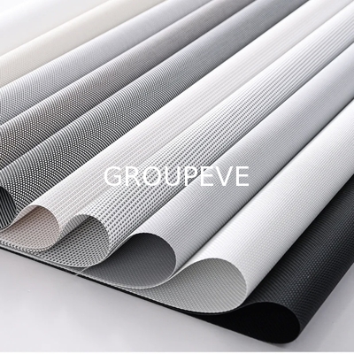 comprare 71% Pvc 29% Fibra di vetro impermeabile Protezione solare Tessuto per ombra a rulli fabbricazione online