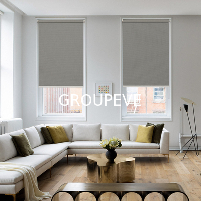 comprare Tissu blind nero a rulli a prova di fuoco PVC vetro solare blind ombre blind tissu esterno fabbricazione online
