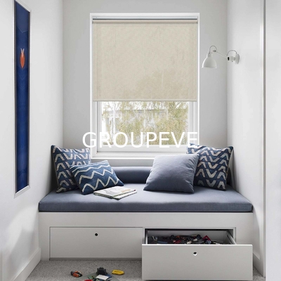 comprare Tessuto per tenda a rullo oscurante Jacquard Nero PVC Rivestito in Poliestere Tessuto per tende a rullo oscuranti Rivestito Bianco fabbricazione online